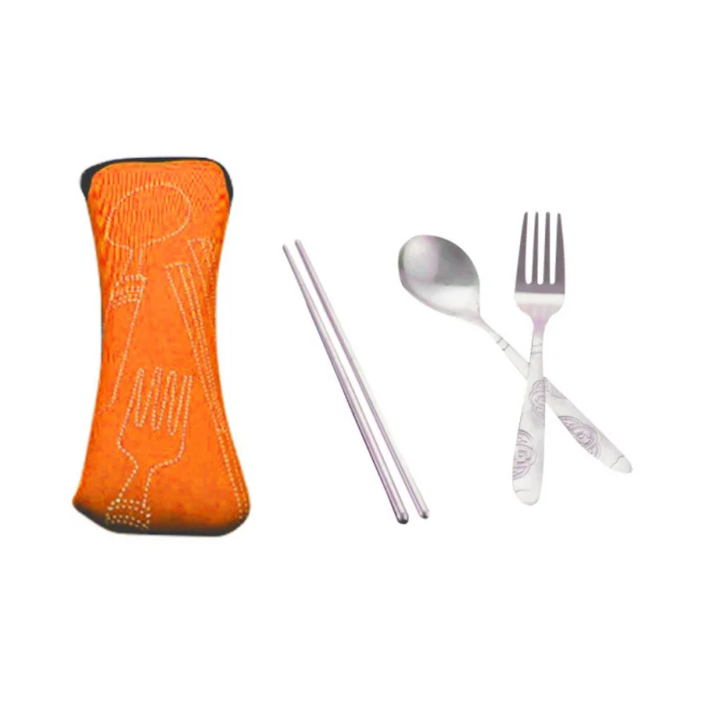 Acero inoxidable portátil Vajilla camping picnic juegos de vajillas lunch box lancheira 3 unids/set Acero inoxidable portátil Vajilla camping picnic juegos de vajillas lunch box lancheira 3 unids/set
