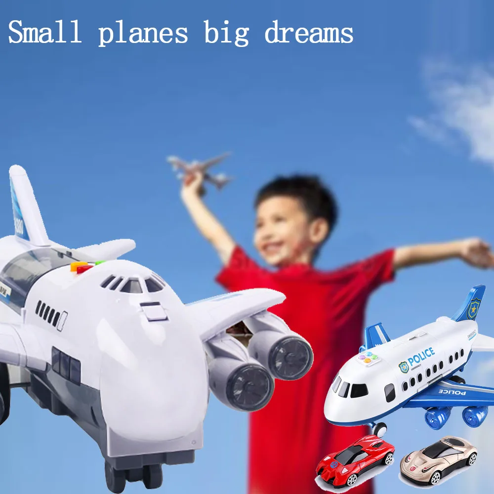 Comprar Juguetes para niños de simulación pista inercia avión música estroboscópica luz avión comidas y vehículos de juguete avión de pasajeros coche de juguete niños Juguetes