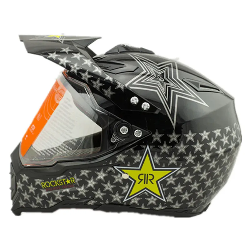 

VCOROS Rockstar motocross helmet motorcycle racing helmets casco casque capacete ATV dirt bike off road helmet with lens DOT