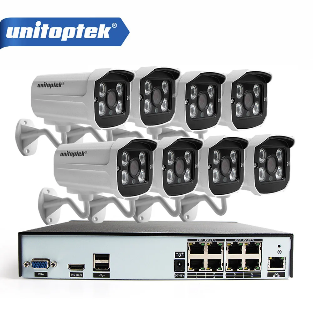 4Ch 8Ch 4MP POE камера безопасности NVR комплект H.265 CCTV система с 2592*1520 POE ip-камера наружная камера видеонаблюдения система - Цвет: 8Ch IP Camera System