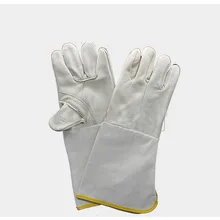 Светлый цвет первый слой воловьей кожи двойной тканевой длинный рукав сварочные перчатки рабочие перчатки от холода перчатки с длинным рукавом