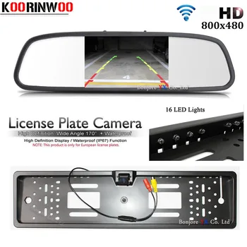 

Koorinwoo Wireless Adopter EU License Plate Frame Reverse Camera Car Monitor Rear view Screen Digital Video Input Parking Assist
