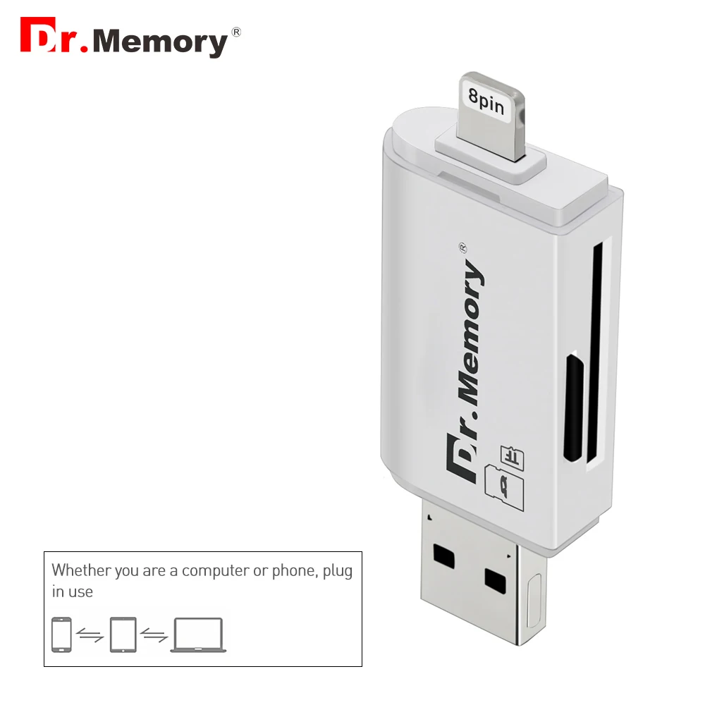 

Dr.Memory External storage microsd TF card reader usb 3.0 SD card adapter for iphone 6s 7 plus IOS10 Multi-Use Metal Pendrive