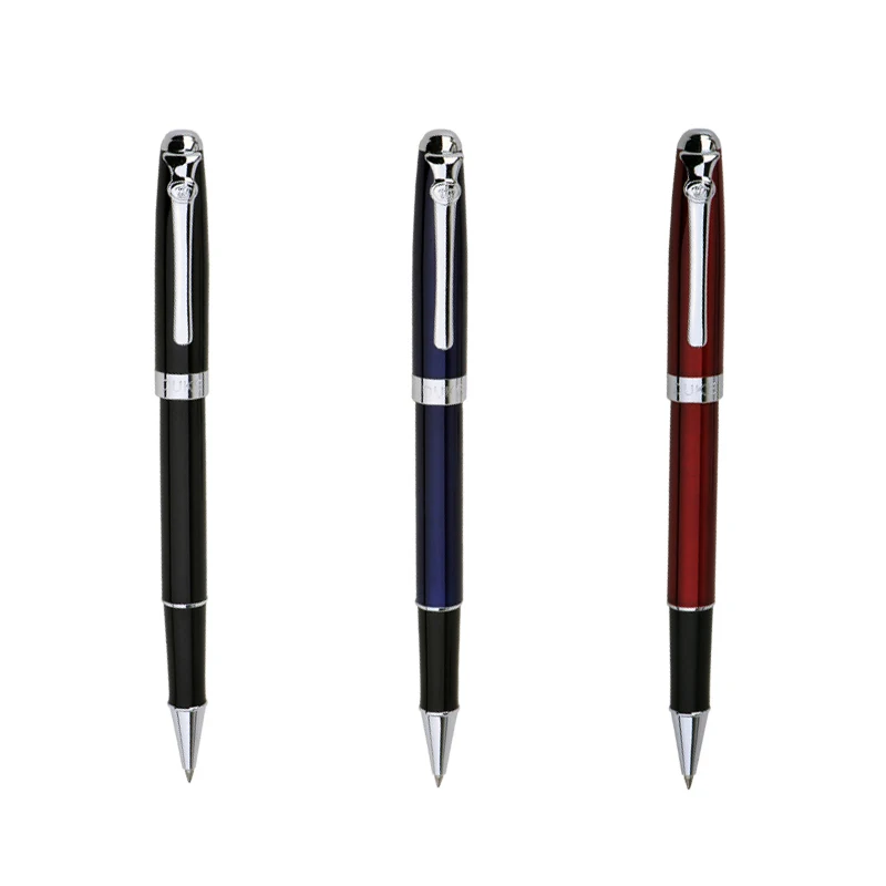 Duke 0.7mm Roller Ball Pen Medium Point Silver Clip Black Blue Red Metal Signature Ballpoint Pens with Original Gift Box