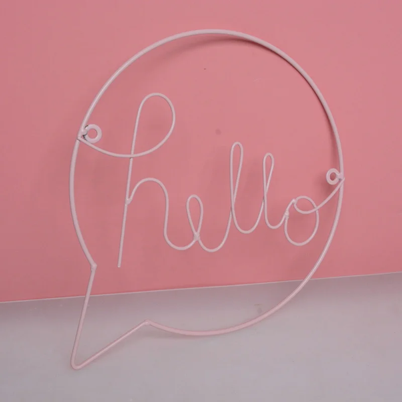 

Nordic Style Iron Hello letters Wall Stickers for Kid Room Hanging Decorations Hallway Sign Welcome Sign Wall Art Wall Hanging