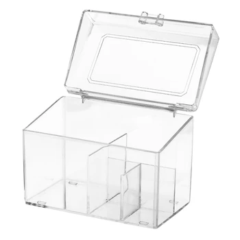 

Transparent Cotton Pads Storage Box Makeup Storing Case Facial Puff Facial Dust-proof Organizers 4 Compartments Designed #jj25