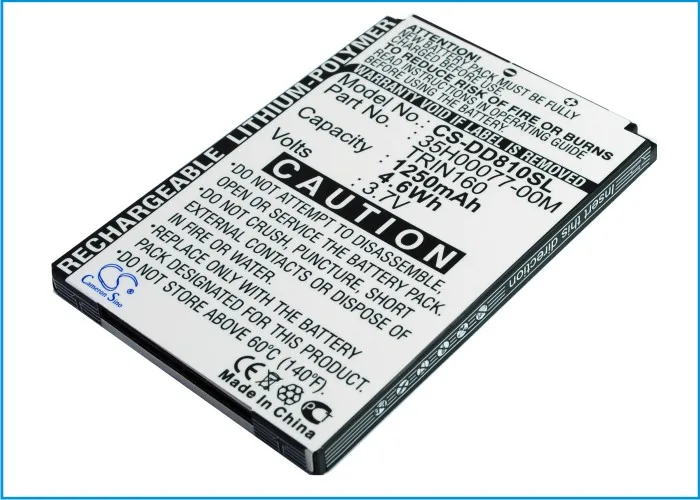 Высококачественный аккумулятор Cameron Sino 1250 мАч TRIN160 для HTC/Dopod 9100 CHT9100 D810 D818c D810X P3600