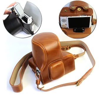 

Luxury PU leather Camera Bag Case Cover Pouch for OLYMPUS Pen E-PL7 EPL7 14-42mm Lens With Strap Battery Door Can Open