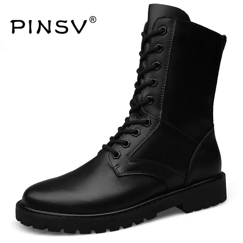 

Big Size 48 Winter Military Boots Men Cow Split Leather Tactical Boots Men Winter Shoes Men Fur Army Boots Chaussure Homme