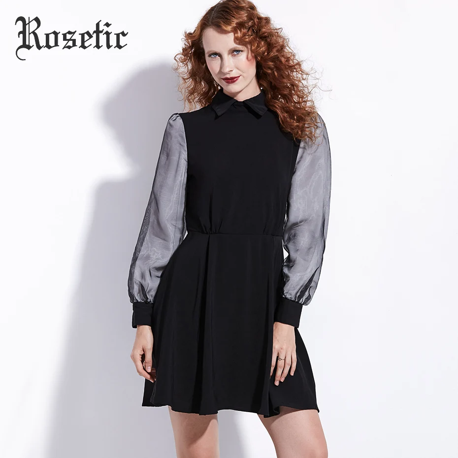 Aliexpress.com : Buy Rosetic Goth Dress Black Lace Up Women Autumn ...
