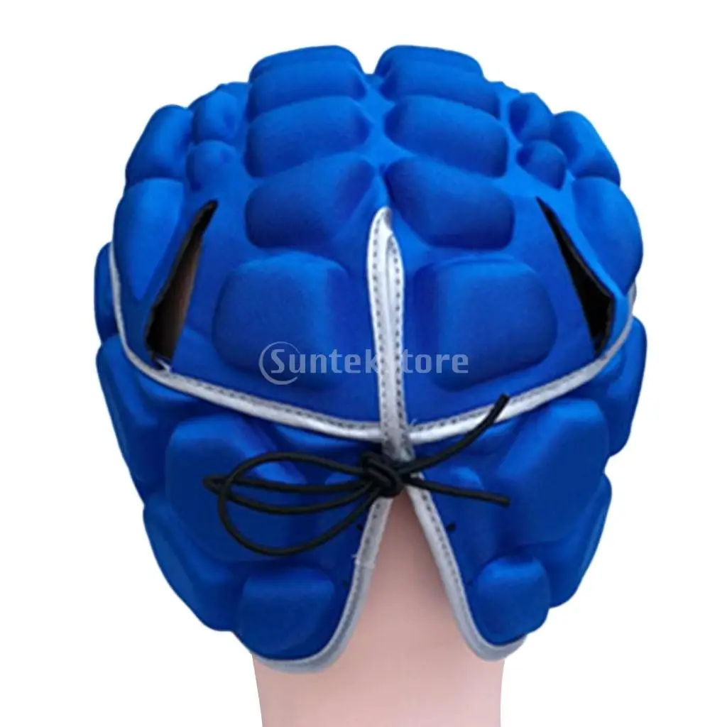 Adult Men's Professional Adjustable EVA Padded Soccer Football Helmet Rugby Goalkeeper Head Guard Protector Hat Gear Equipment