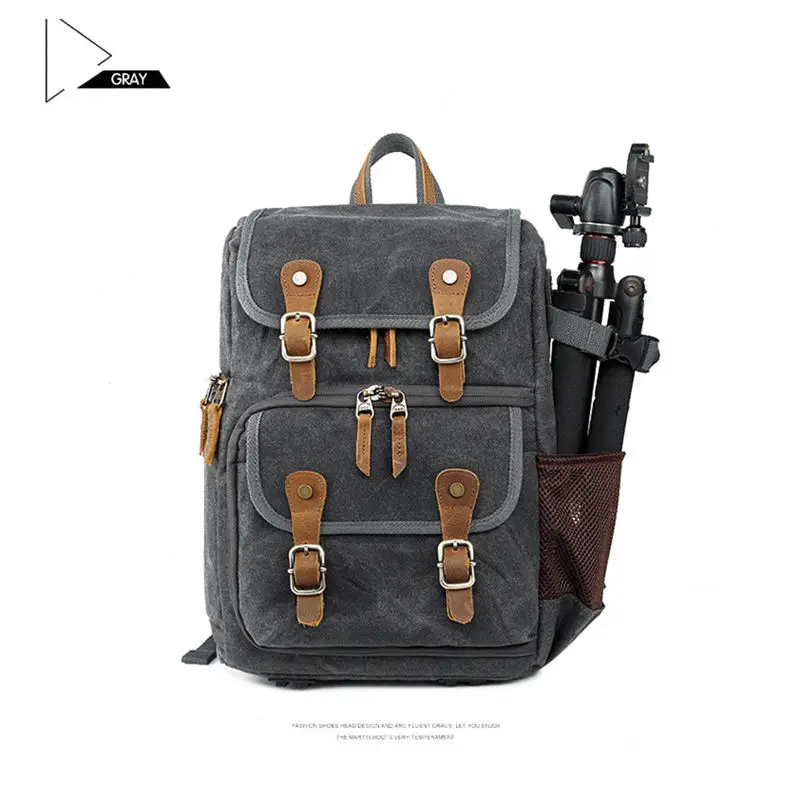

High Capacity Batik Canvas Fabric Photography Backpack Bag Outdoor Waterproof Camera Shoulders Backpack For Canon For Most Dig