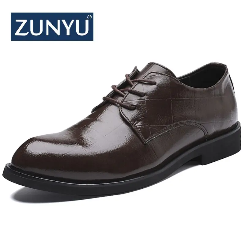 ZUNYU/Новая мужская качественная обувь из лакированной кожи; Zapatos de hombre; Размеры: черная кожаная мягкая мужская обувь; мужские классические оксфорды на плоской подошве