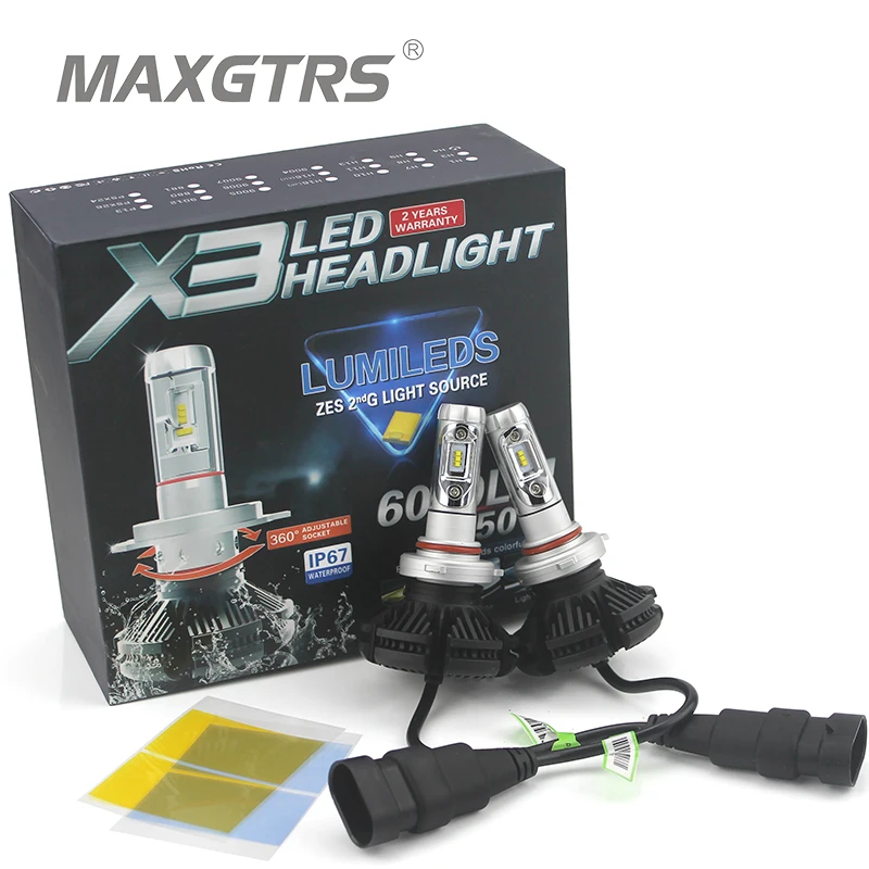 

2x Plug&Play 9005/HB3 50W ZES Chip LED Car Headlight Light Conversion Kit Fog Driving Lamp Bulb DRL IP67 3000K/6500K/8000K