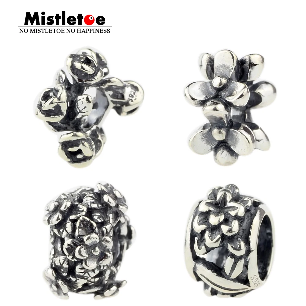 

Authentic 925 Sterling Silver Flowers Daisies Charm Bead Fit European Bracelet Women Jewelry
