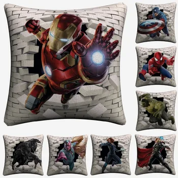 

Avengers Superheroes 3D Breaking Wall Decorative Linen Cushion Cover 45x45cm Pillowcase For Sofa Home Decor Pillow Case Almofada
