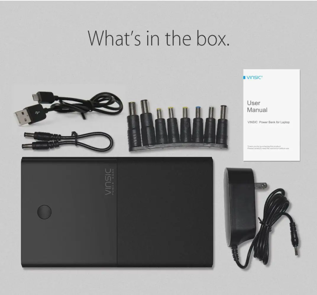 Vinsic 30000 мАч портативное зарядное устройство А 19 В постоянного тока 2 USB внешний