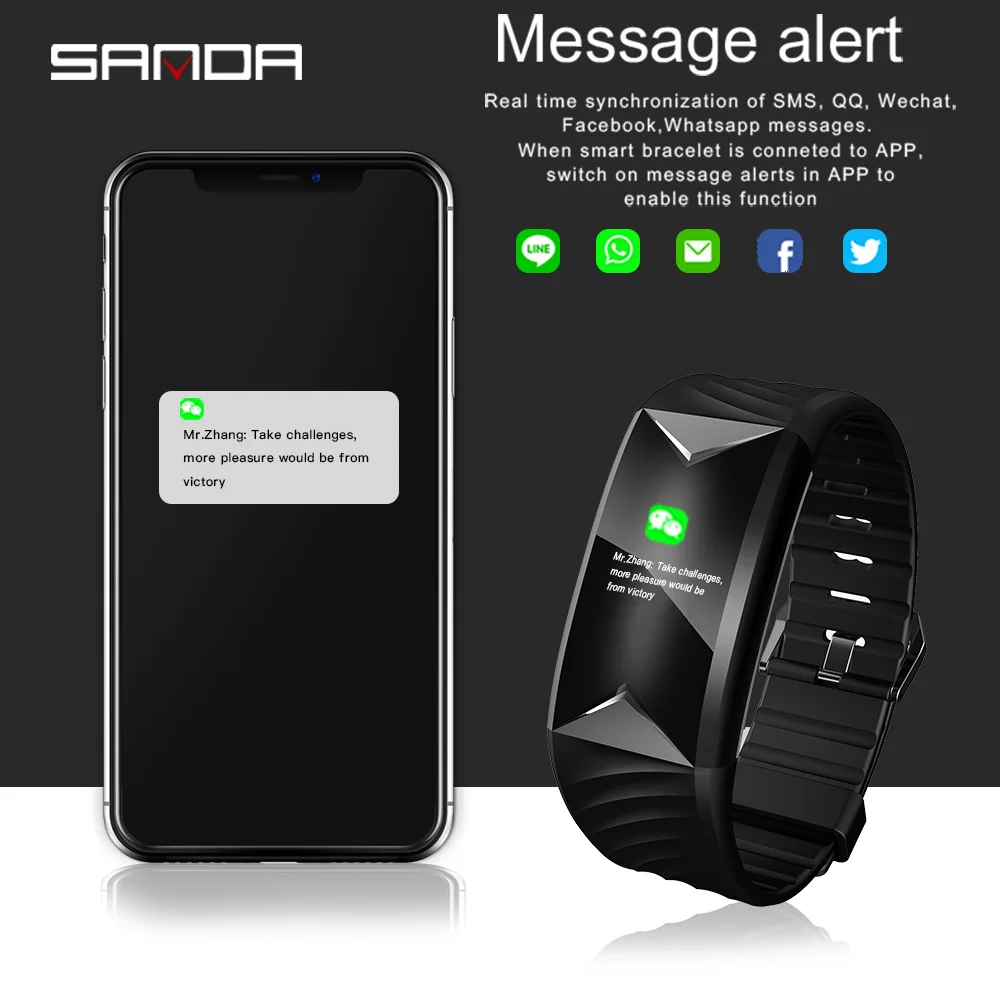 SANDA smart watch men's Bluetooth for Android iOS Smartwatch Sport digital watch heart rate sphygmomanometer fitness tracker