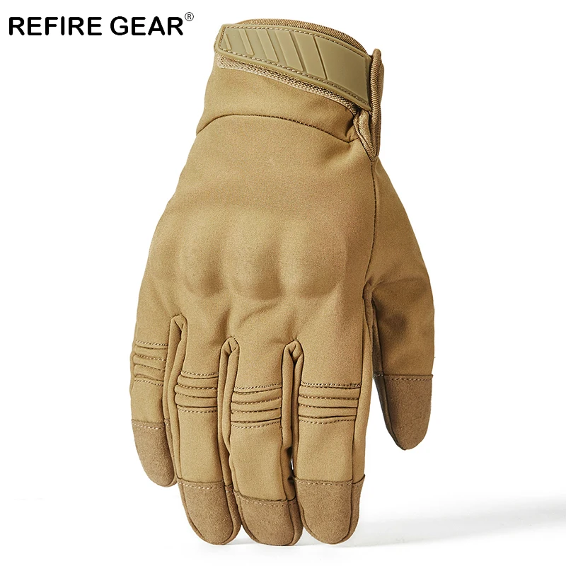 ReFire Gear Camo Tactical Military Gloves Men Full Finger Outdoor Hunting Gloves 