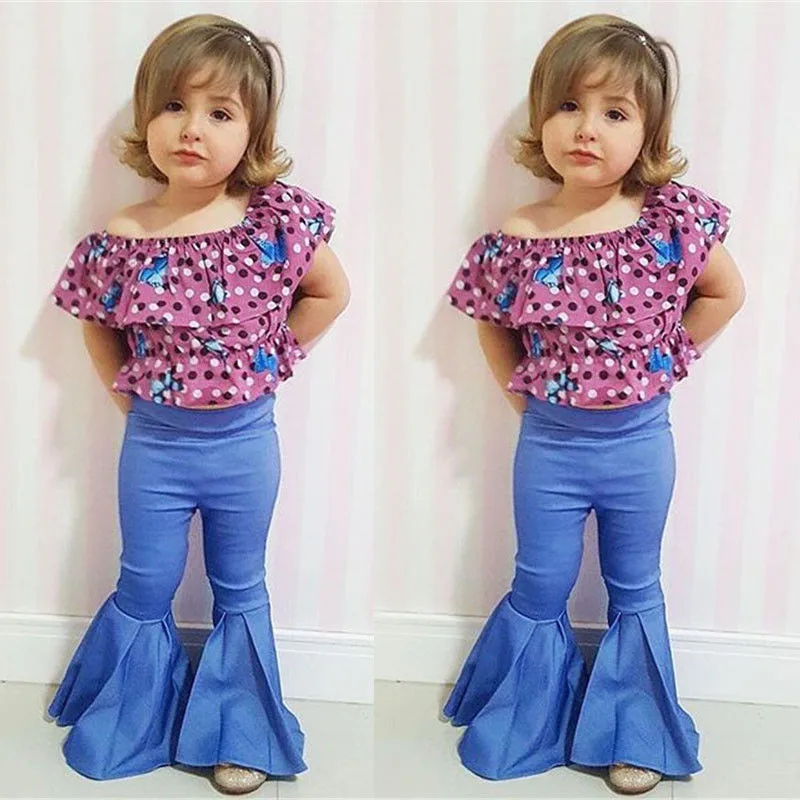 Одежда для мамы и дочки Семейные комплекты наряды клеш джинсовые расклешенные длинные штаны Для женщин дети девушка Gypsy джинсы брюки