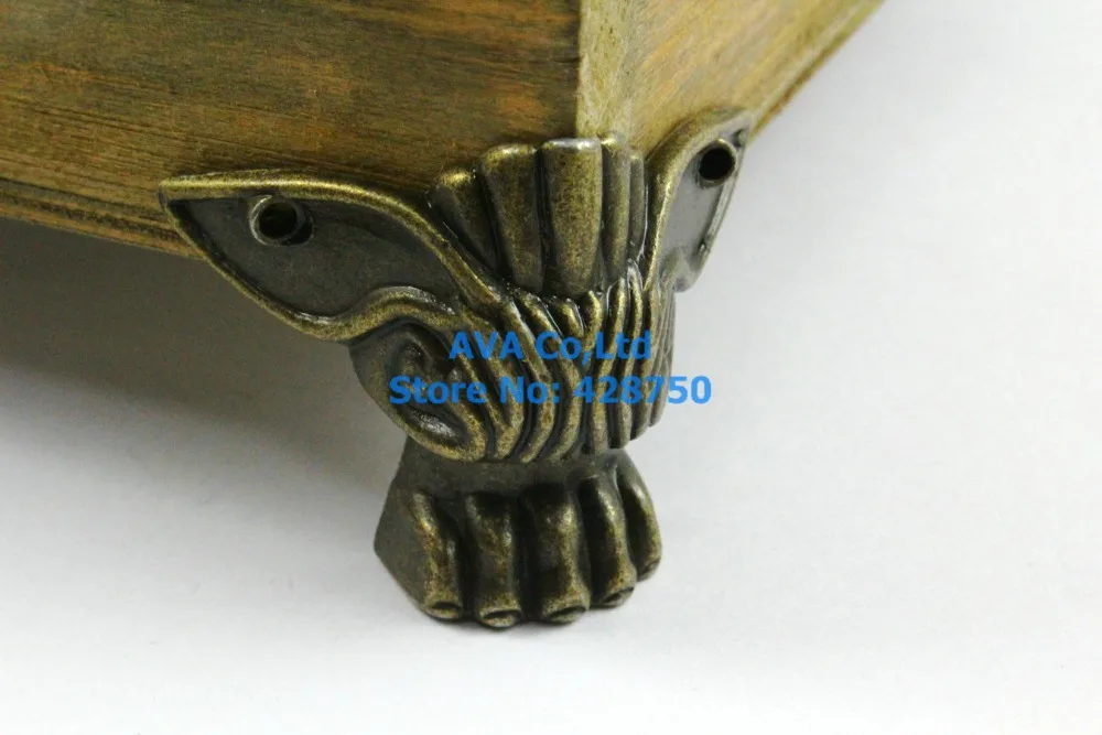 4 Pieces Antique Brass Jewelry Box Feet Animal Box Leg 47x39mmin