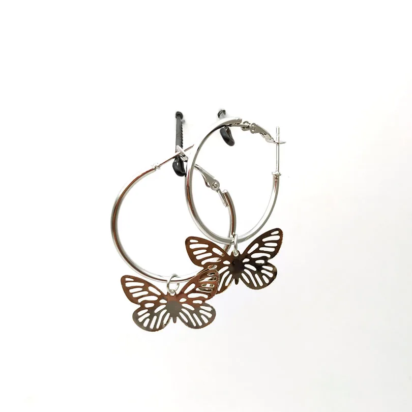 Бабочка сердце рыба музыкальные серьги-кольца с крестиком для женщин простой пирсинг уха Huggie серьги Богемия Bijoux Brincos
