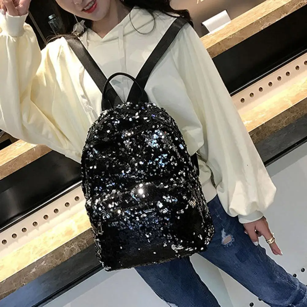 

Yfashion Fashionable Sequin Backpack Mini Women Female Backpack Travel Bagpack
