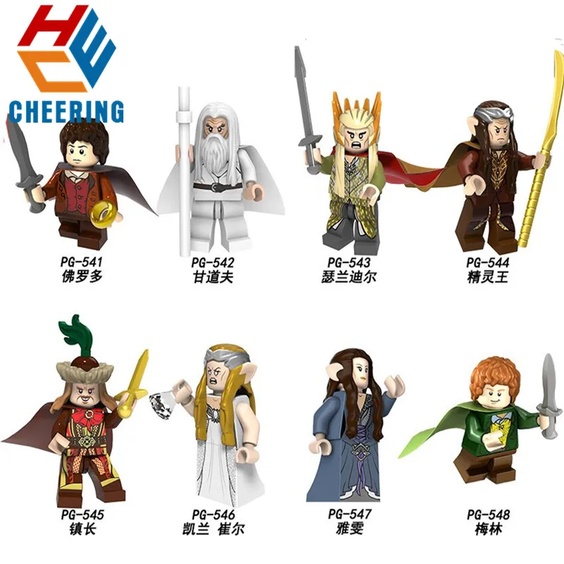 

20Pcs Wholesales Building Blocks Lord of the Rings Frodo Baggins Gandalf Thranduil Dolls Figures Bricks Toys for Children PG8148