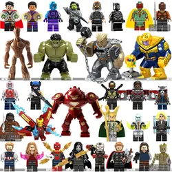 Legoings Marvel Super Heroes Бесконечность войны танос стражи Галактики паук железные человеческие Мстители Тор здания Конструкторы игрушечные