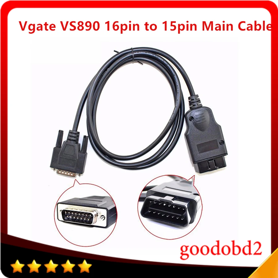 

Car 16pin Vgate VS890 OBD2 Code Reader Universal OBD2 Scanner Car Diagnostic Tool Vgate MaxiScan VS890 16pin to 15pin Main Cable
