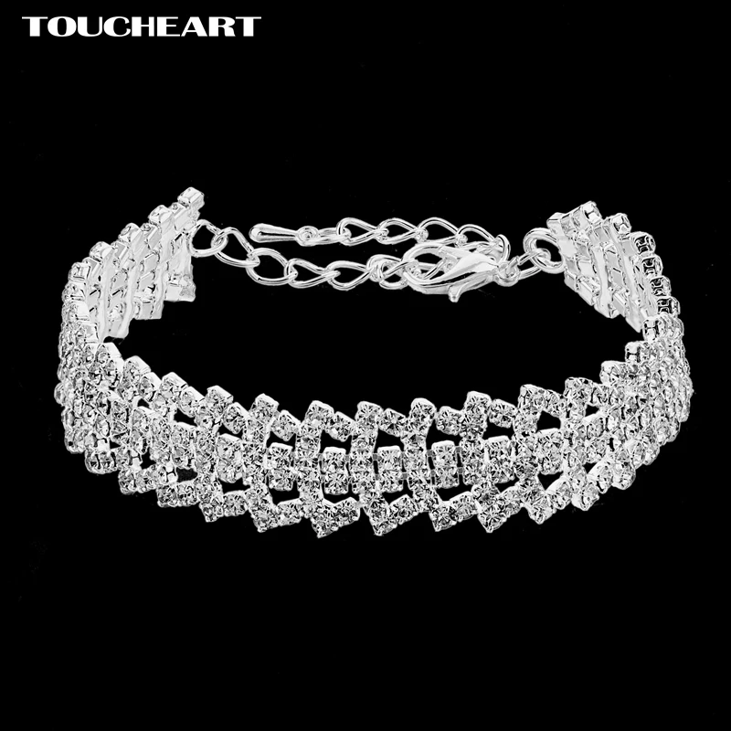 TOUCHEART 2018 Роскошные хрустальные браслеты и для женщин Серебряный цвет Femme