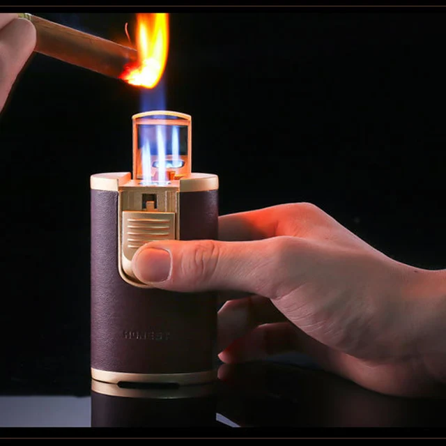 High Quality Fashion Style Metal Gift Windproof Four Torch Jet Flame