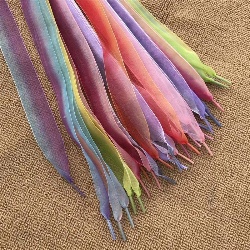1 Pair Special Laces Shoelaces Personality Style Canvas Shoelaces Gradient Silky Transparent Beautiful Transparent Laces Leisure