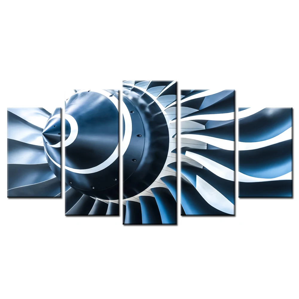 

HD Canvas Painting 5 Panels Jet Engine Turbine Blade Prints Home Decoration Pictures 5 Panels For Living Room/SJM1711