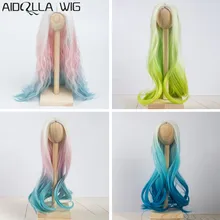 Doll Wigs Hair Heat Resistant Synthetic Wire Long Afro Curly White Pink Green Blue Ombre Color Wigs for 1/3 1/4 1/6 BJD/SD Dolls Doll Wigs Hair Heat Resistant Synthetic Wire Long Afro Curly White Pink Green Blue Ombre Color Wigs for 1/3 1/4 1/6 BJD/SD Dolls