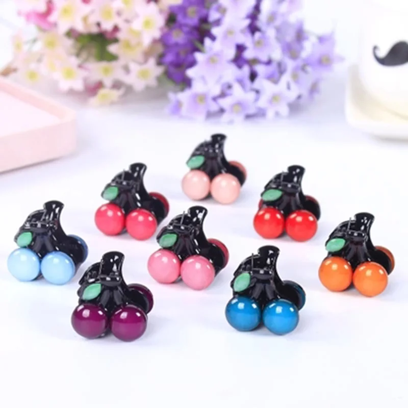 Sweet Candy Color Cherry Fruit Hair Claws Clips Hairpins Girls Hair Accessories for Women