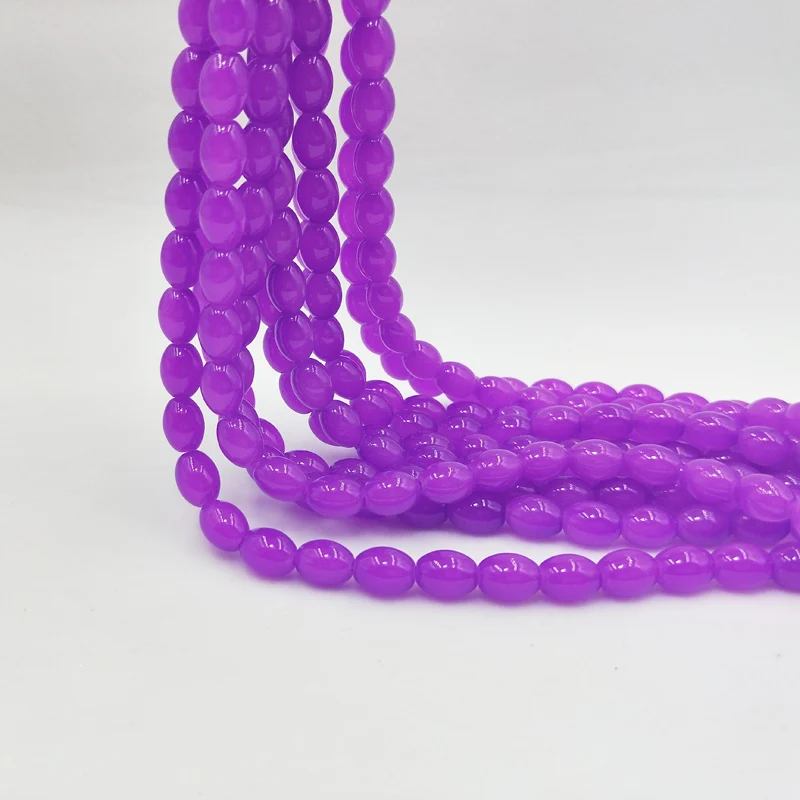 New 30pcs 8x11mm purple oval beads glass crystal beads loose beads DIY