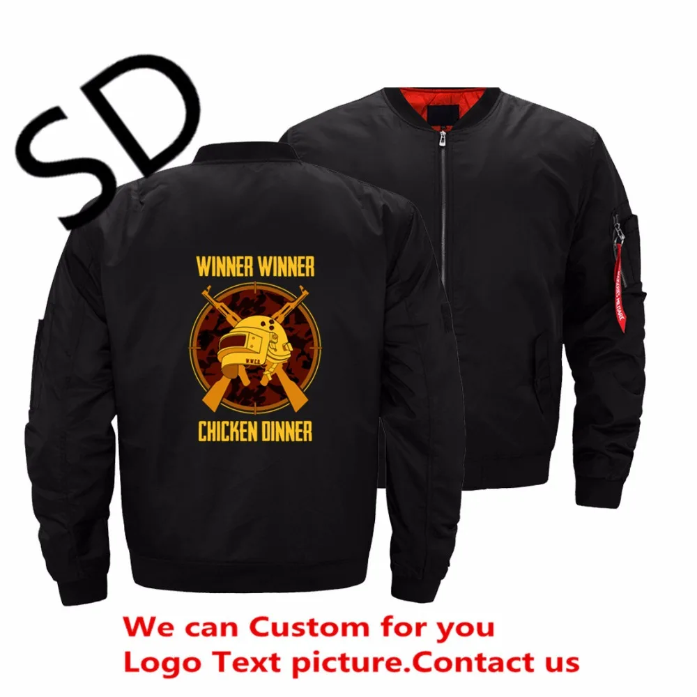 Dropshipping USA Size Winner Chicken Dinner Helmet Emblem Pubg Jacket Men Game mens bomber jackets and coats Large | Мужская одежда