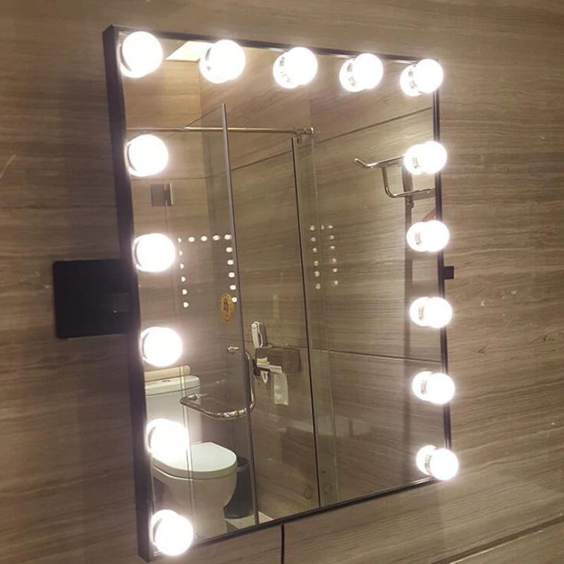 Голливудское косметическое зеркало, светильник, настольная лампа, LED зеркало с диммером, сценическое зеркало для красоты, 3 Вт, светодиодный светильник, лампы* 15