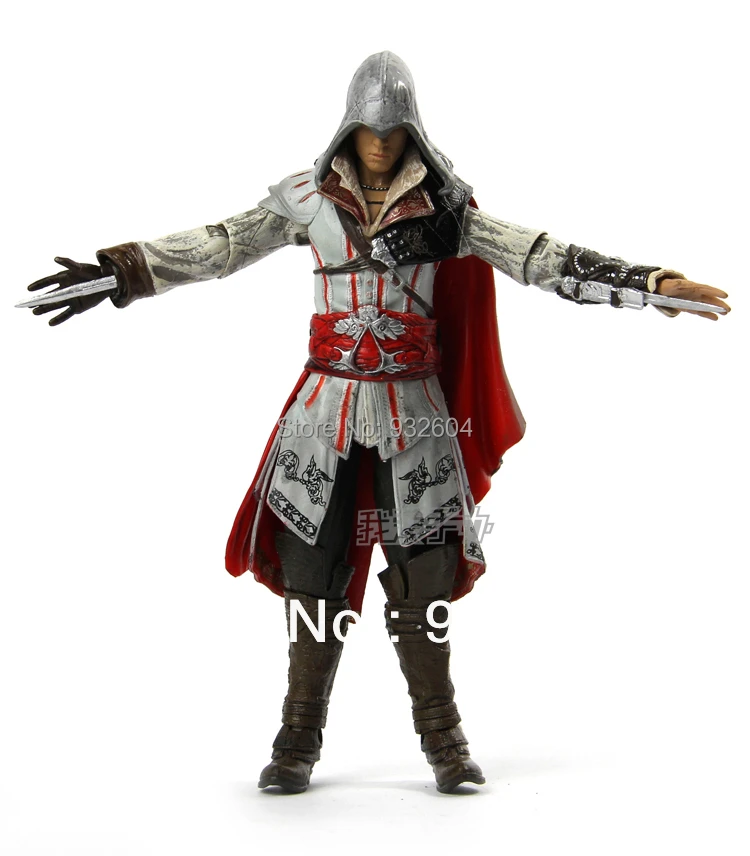 Necaアサシンクリード2アクションフィギュアシリーズ1標準エツィオpvcモデルで白いマント Pvc Open Pvc Sandpvc Mix Aliexpress