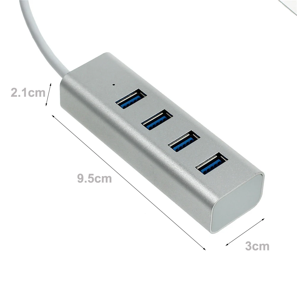 Esynic 4 порта алюминиевый концентратор 5 Гбит/с высокоскоростной адаптер USB 3,0 концентратор разветвитель до 5 Гбит/с скорость передачи USB адаптер для ПК