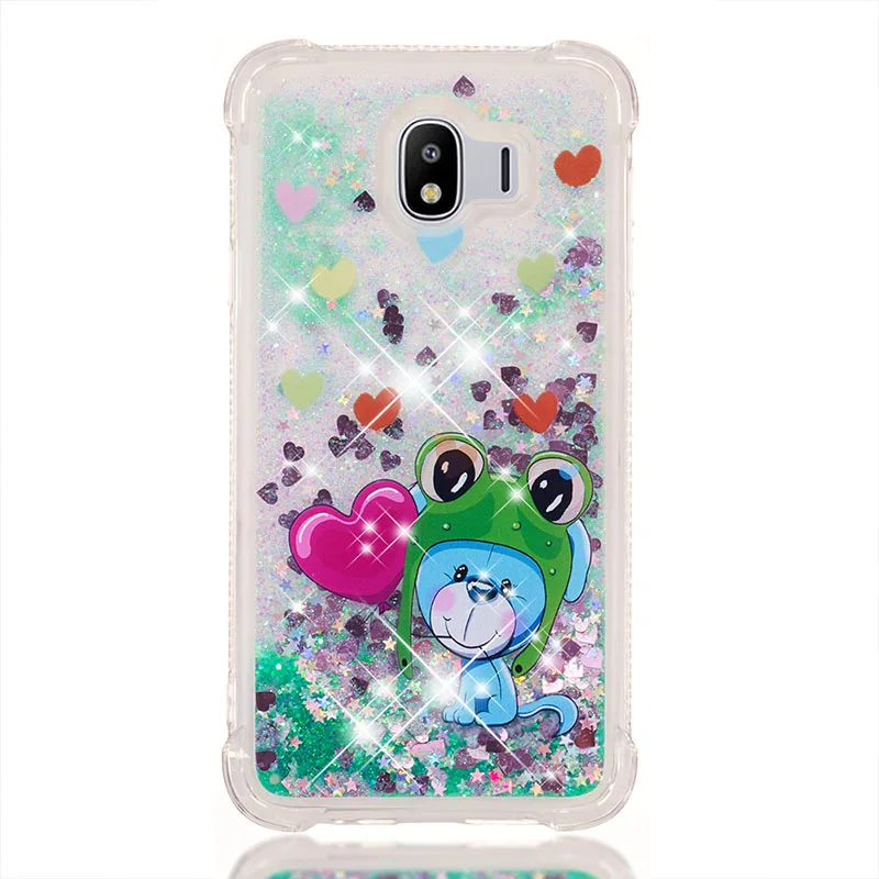 Frog Блестками чехлы с жидкостью для samsung Galaxy J4+ J6 Премиум J4 J6 J3 J7 J2 Pro J400F J120 J510 J710 зыбучие пески чехол B31 - Цвет: Frog