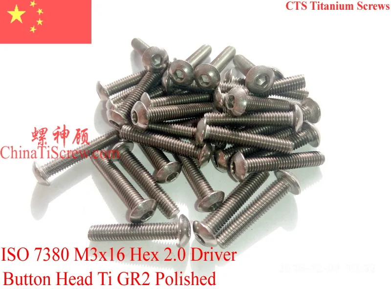 10 Pcs M2.5x16mm Thread Hex Socket Drive Cap Head Titanium Screw