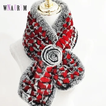 

Best selling women's 100% real rabbit fur scarf rabbit fur knitted soft scarf fashion rex rabbit fur scarf wholesale and retail