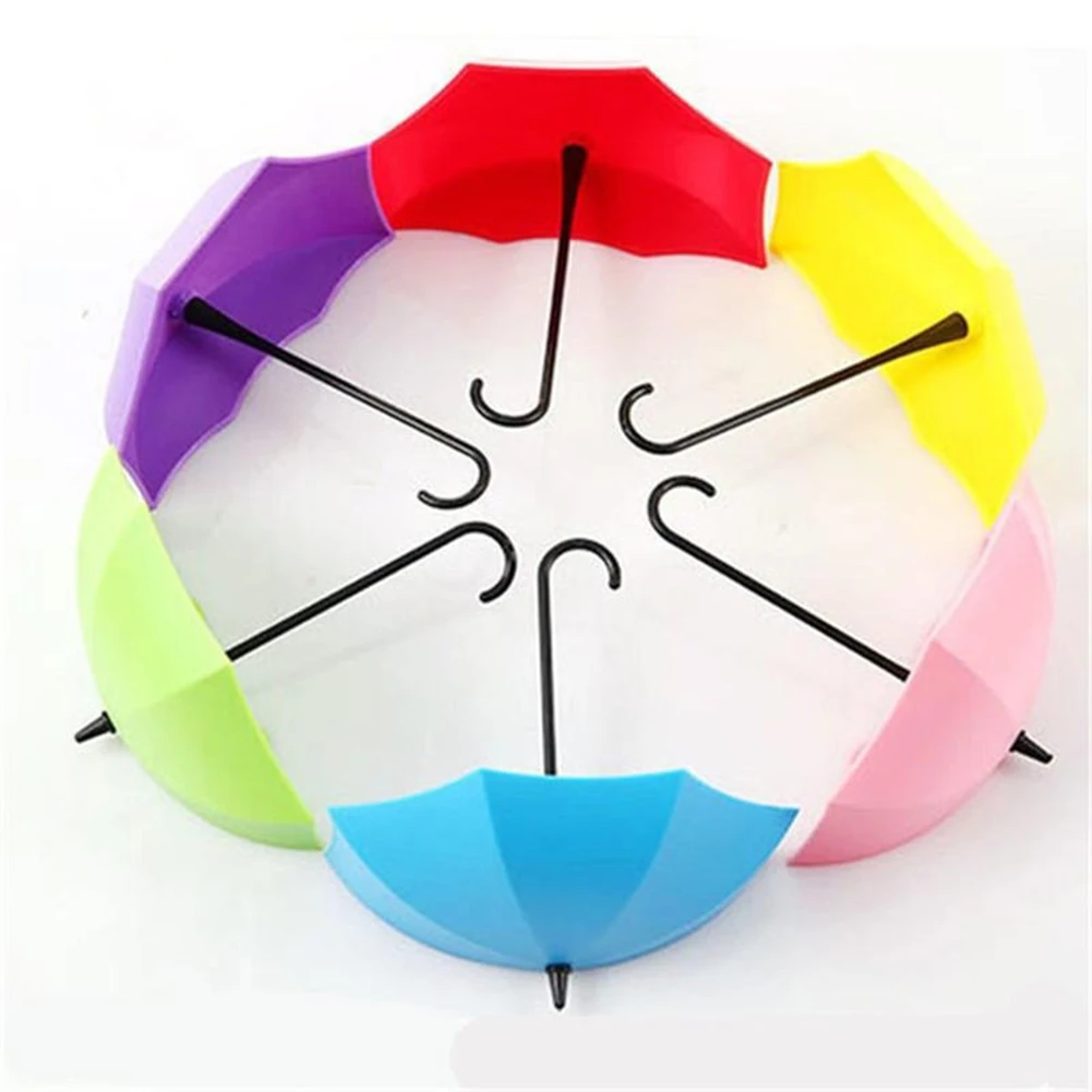 3Pcs Colorful Umbrella Wall Hook Key Hanging Hair Pin Holder Decorative Organizer Storage Holders Racks