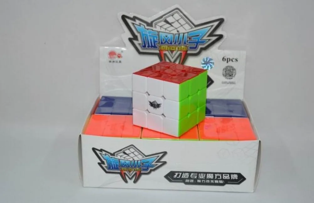 

6pcs/lot Free Shipping 57mm Cyclone Boys MuGua Magic Cube 3x3x3 Stickerless Speed Cube Colorful Puzzle Toys Educational Toy