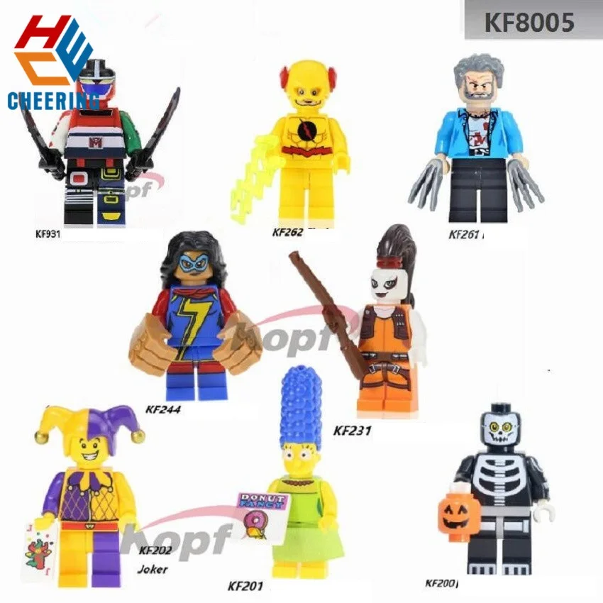 

Building Blocks Volteon Team Godman Flash Logan Ms. Aurra Super Heroes Modles Toys For Children KF8005