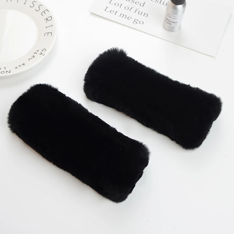 MIARA.L wholesales otter rabbit fur hand-woven dew point half-finger thickened thermal winter protective wrist long gloves