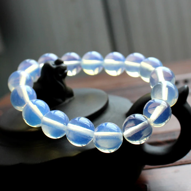 

Top Ice Natural Opal Bracelet, Moonstone, Transparent, Round Jewelry Spacers, Drop Ship, 6~12mm Popular can Custom Length