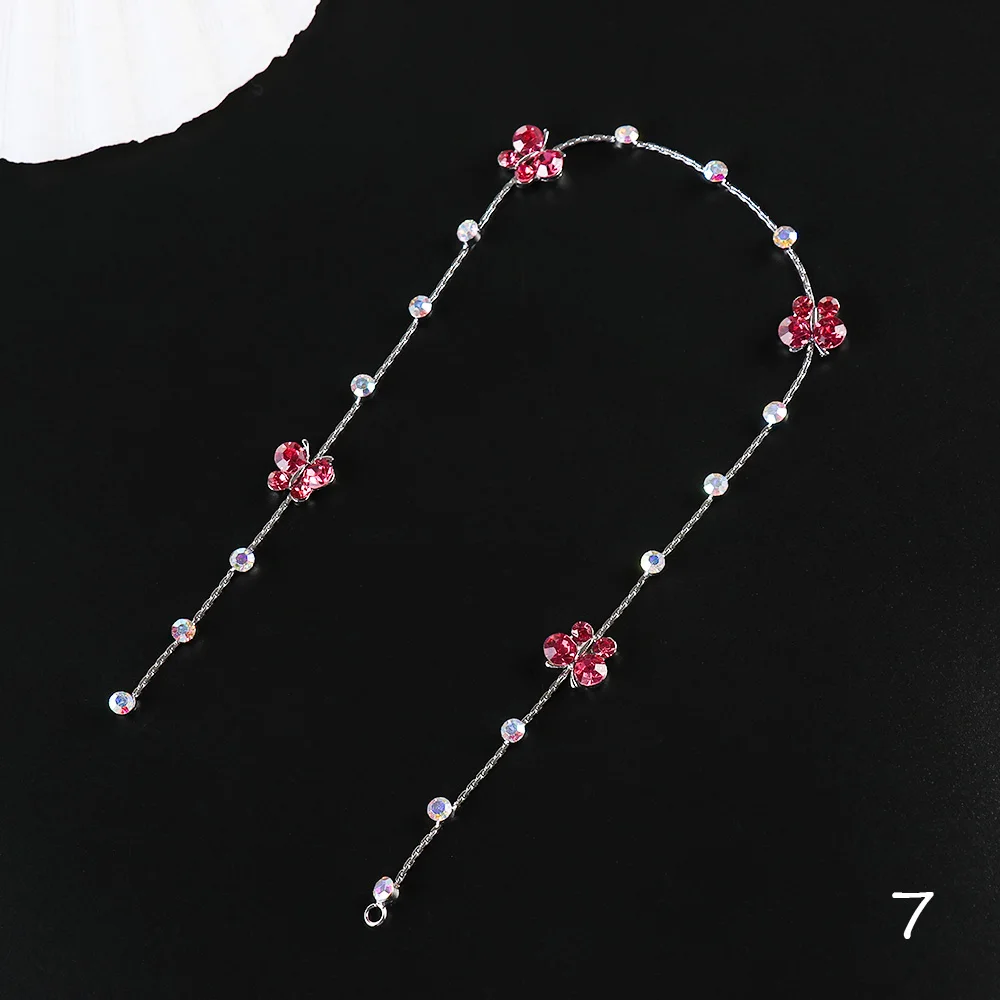 New Exquisite Luxury Crystal Girls Headbands Flower Crown Butterfly Shine Hair Ornament Hairbands Headwear Hair Accessories - Цвет: 7